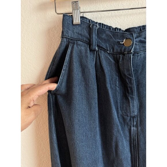 YFB Young Fabulous & Broke Wide-Leg High Rise Elastic Waist Jeans Skirt Sz S Y2K - Picture 7 of 13